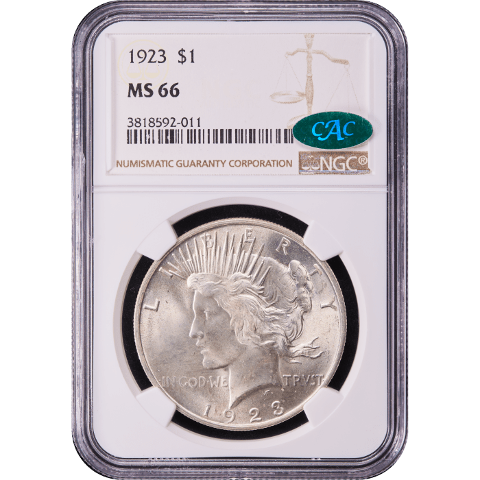 1923 Peace Dollar ($1) Obverse Slab Image