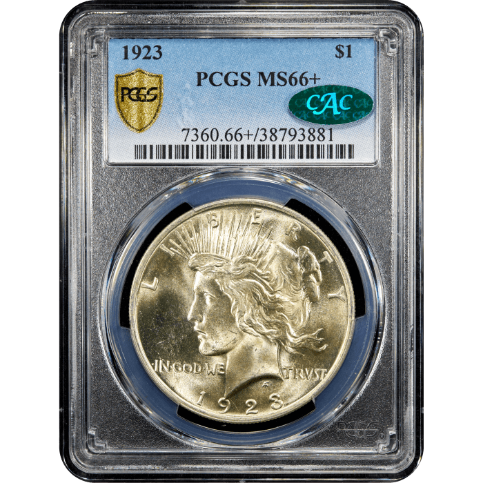 1923 Peace Dollar ($1) Obverse Slab Image