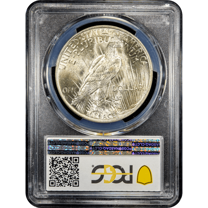 1923 Peace Dollar ($1) Reverse Slab Image