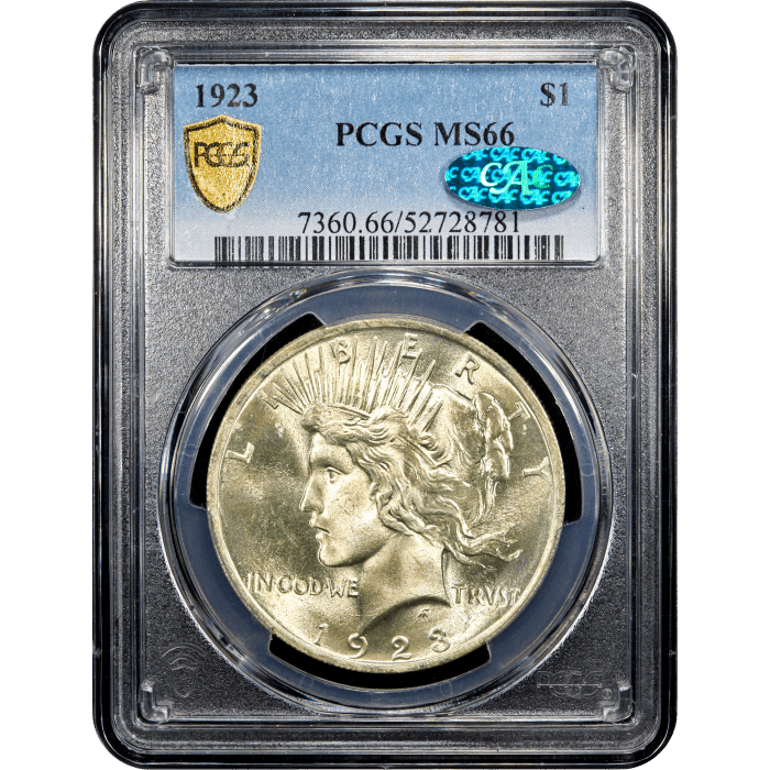 1923 Peace Dollar ($1) Obverse Slab Image