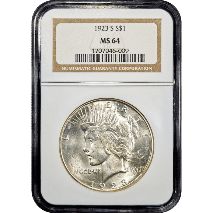 1923-S Peace Dollar ($1) Obverse Slab Image