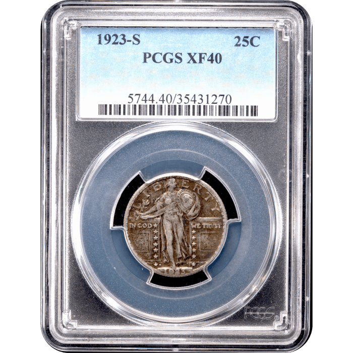 1923-S Standing Liberty Quarter (25c) Obverse Slab Image
