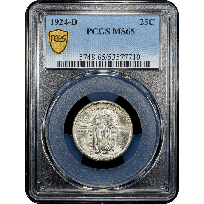 1924-D Standing Liberty Quarter (25c) Obverse Slab Image