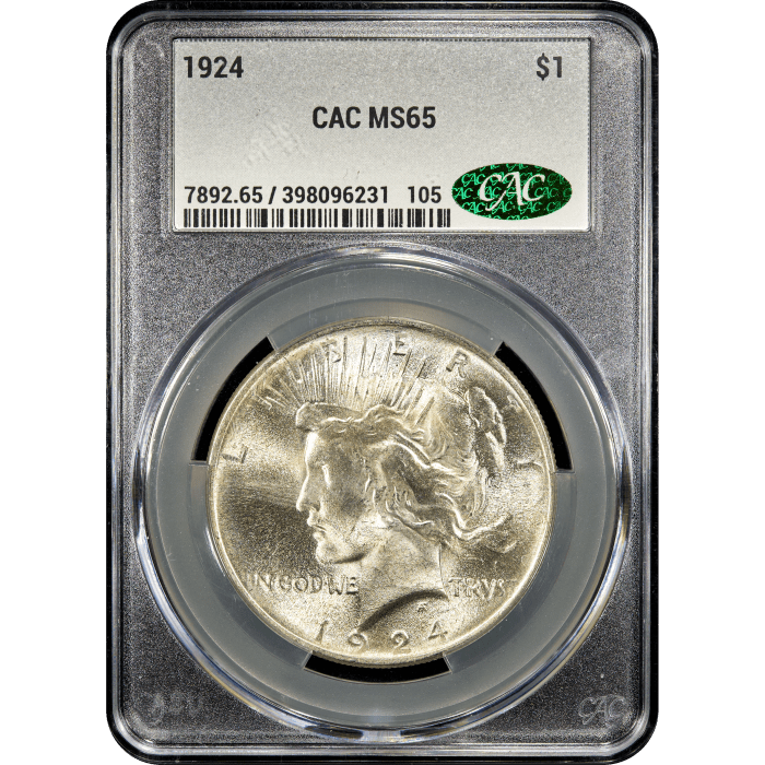 1924 Peace Dollar ($1) Obverse Slab Image