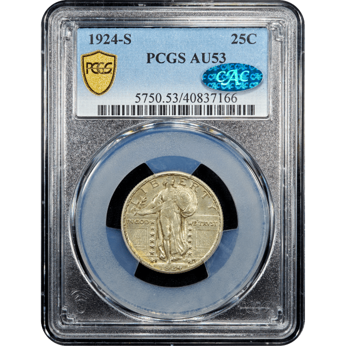 1924-S Standing Liberty Quarter (25c) Obverse Slab Image