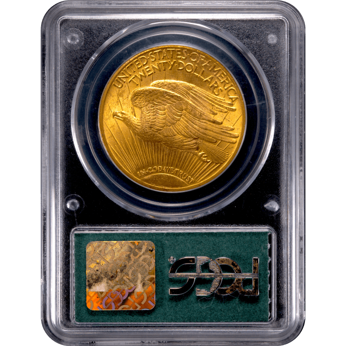 1924 Saint-Gaudens Gold Double Eagle ($20) Doily Reverse Slab Image