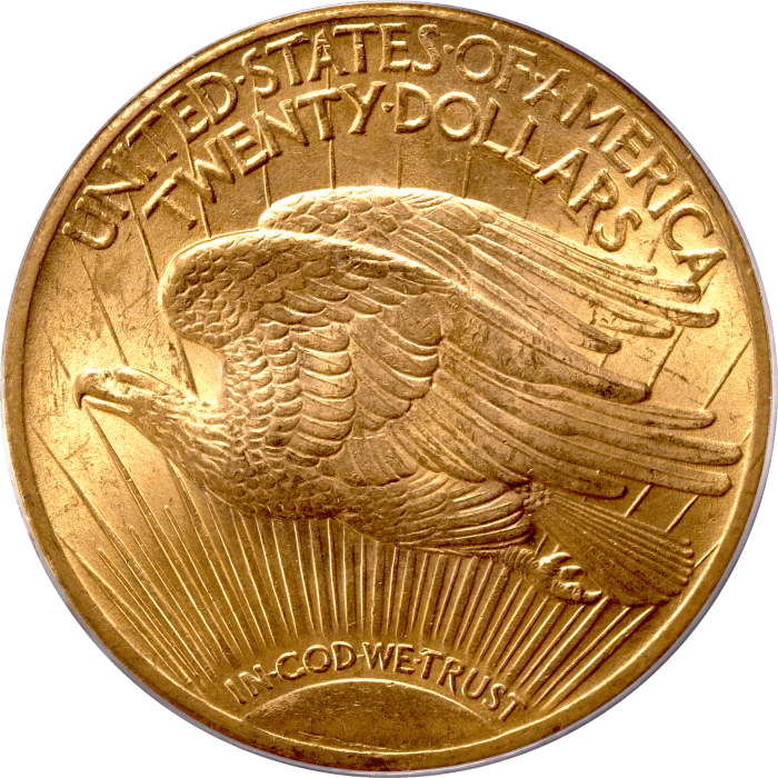 1924 Saint-Gaudens Gold Double Eagle ($20) Doily Reverse Image