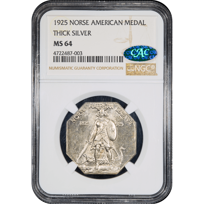 1925 Norse American Medal (Thick) Obverse Slab Image
