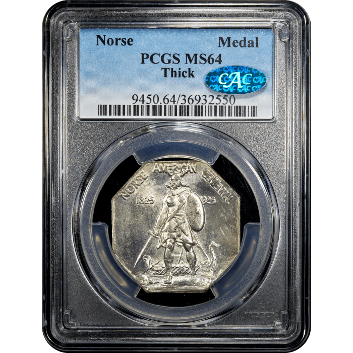 1925 Norse American Medal (Thick) Obverse Slab Image