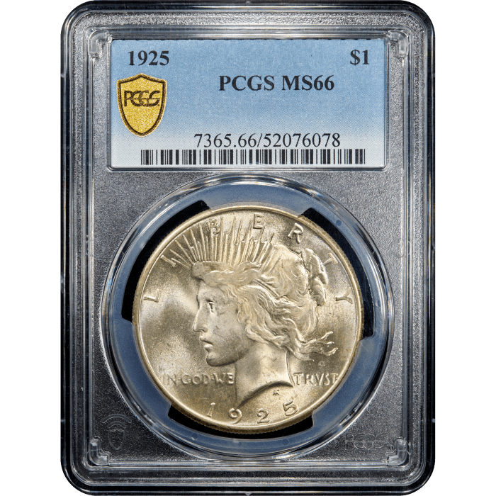 1925 Peace Dollar ($1) SLAB Image
