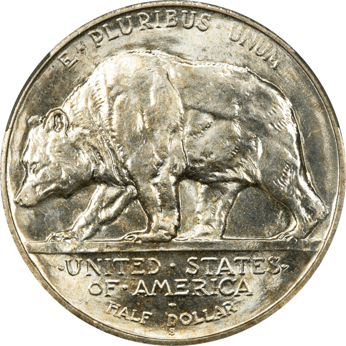 1925-S California Commemorative Half Dollar (50c) Reverse Image
