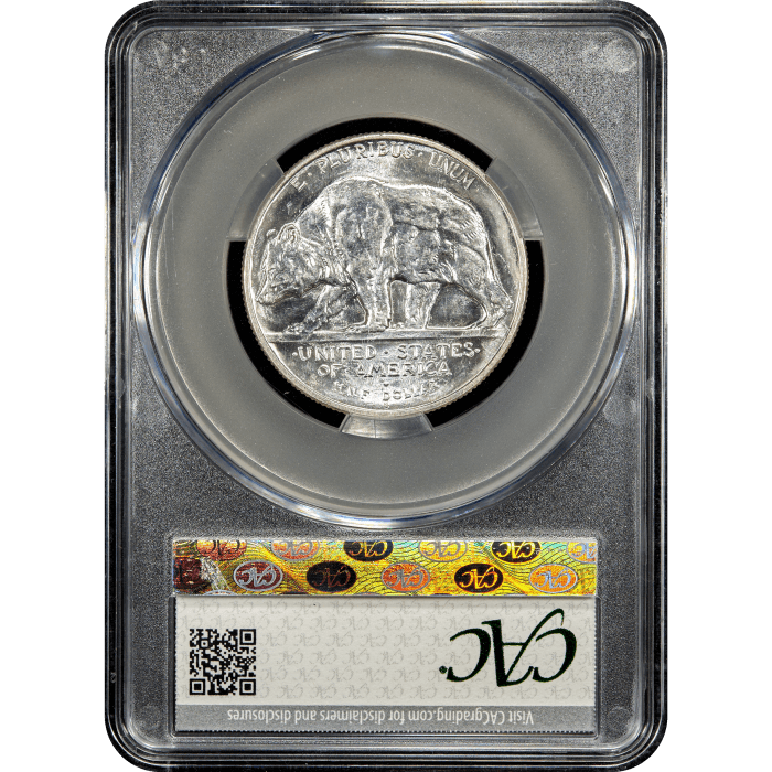 1925-S California Commemorative Half Dollar (50c) Reverse Slab Image