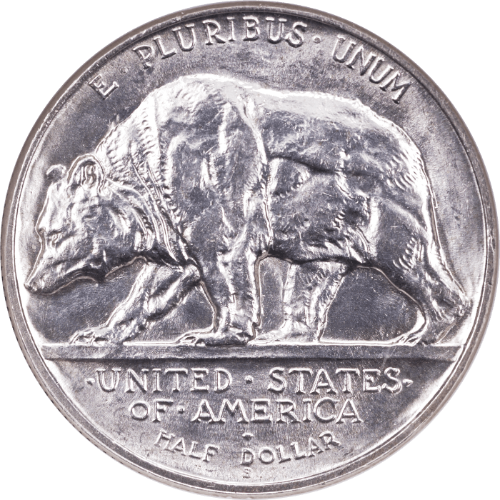 1925-S California Commemorative Half Dollar (50c) Reverse Image