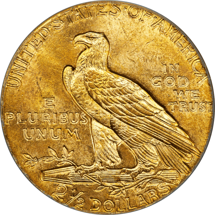 1926 Indian Gold Quarter Eagle ($2.50) OGH REVERSE Image
