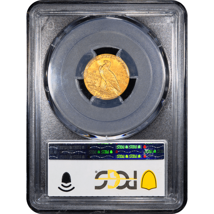 1926 Indian Gold Quarter Eagle ($2.50) Reverse Slab Image