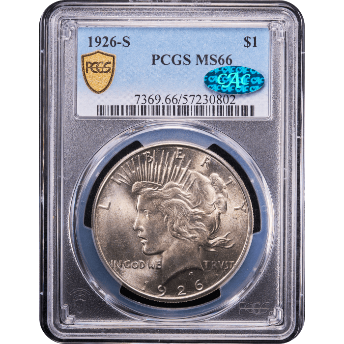 1926-S Peace Dollar ($1) Obverse Slab Image
