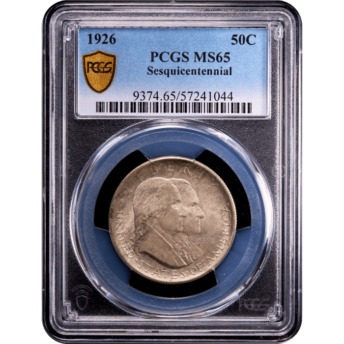 1926 Sesquicentennial Commem Half Dollar (50c) Obverse Slab Image