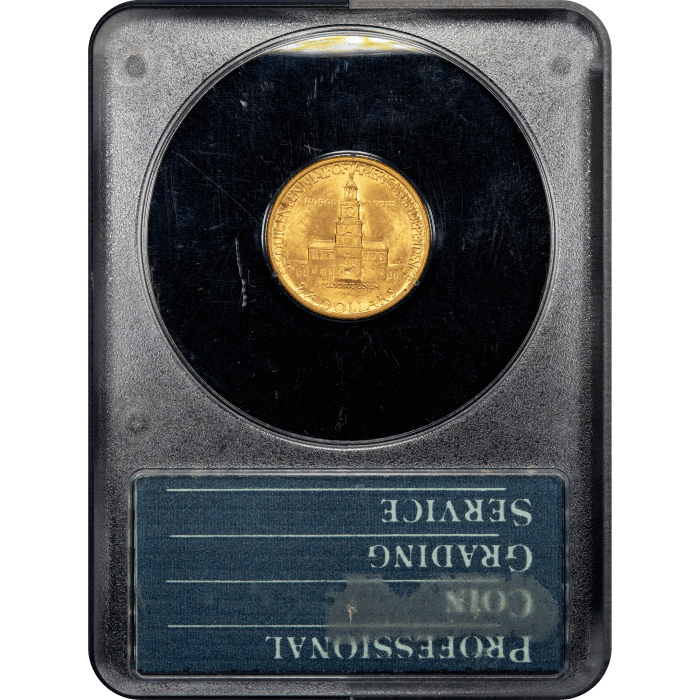 1926 Sesquicentennial Commemorative Gold Quarter Eagle ($2.50) Rattler Reverse Slab Image