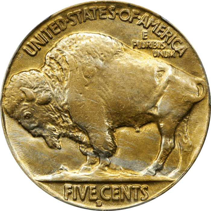 1927-D Buffalo Nickel (5c) REVERSE Image