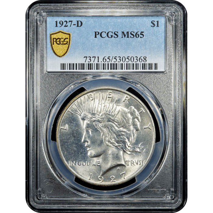1927-D Peace Dollar ($1) Obverse Slab Image