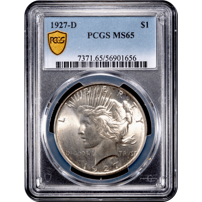 1927-D Peace Dollar ($1) Obverse Slab Image