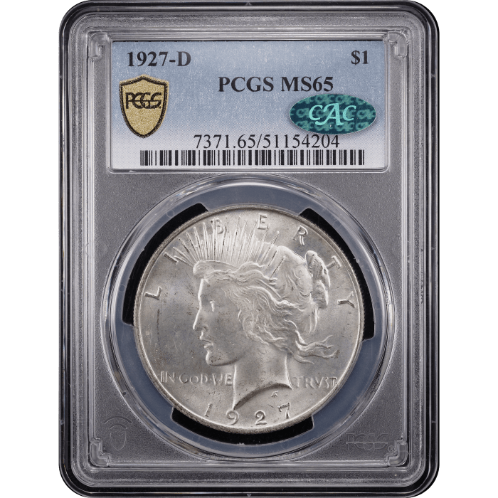 1927-D Peace Dollar ($1) Obverse Slab Image