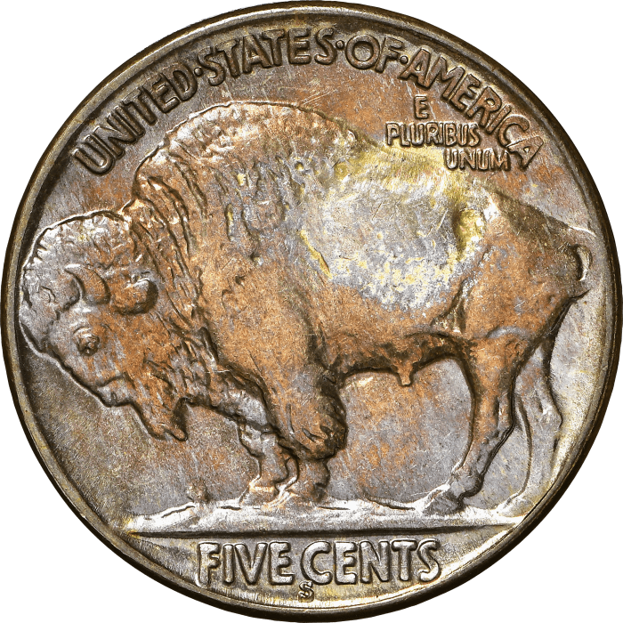 1927-S Buffalo Nickel (5c) Reverse Image
