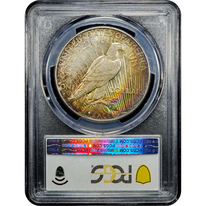 1927-S Peace Dollar ($1) Rainbow Toner SLAB Image