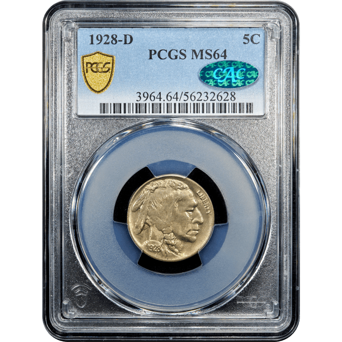 1928-D Buffalo Nickel (5c) Obverse Slab Image