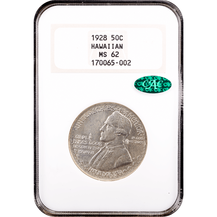1928 Hawaiian Commemorative Half Dollar (50c) Obverse Slab Image
