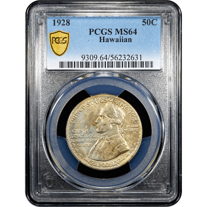 1928 Hawaiian Commemorative Half Dollar (50c) SLAB Image