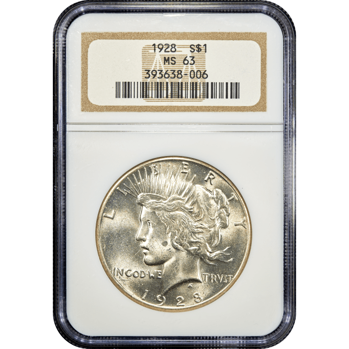 1928 Peace Dollar ($1) SLAB Image