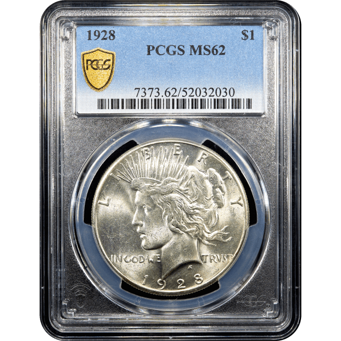 1928 Peace Dollar ($1) Obverse Slab Image
