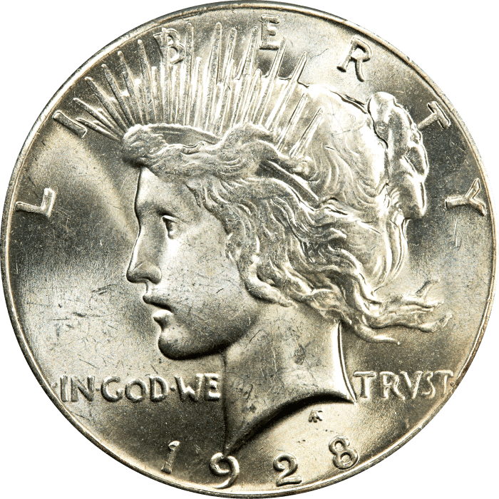 1928 Peace Dollar ($1) Obverse Image