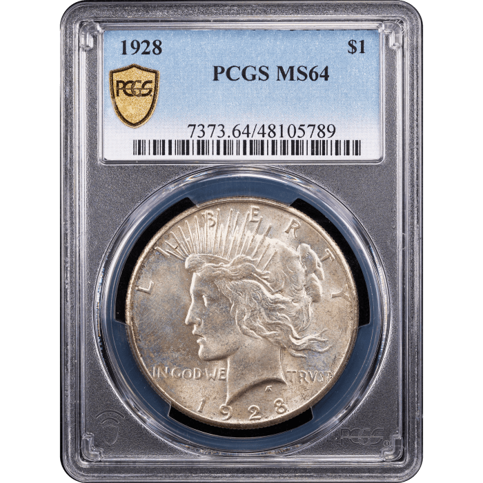 1928 Peace Dollar ($1) Obverse Slab Image