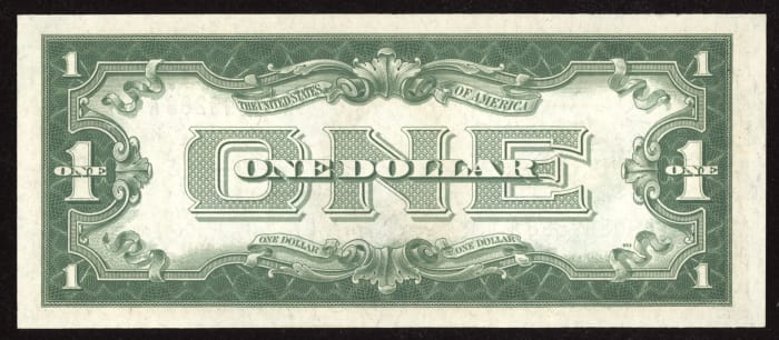 1928A $1 Funny Back Silver Certificate Reverse Image