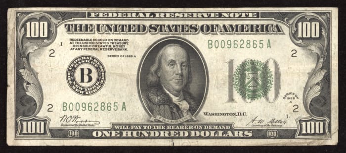 1928A $100 Federal Reserve Note OBVERSE Image