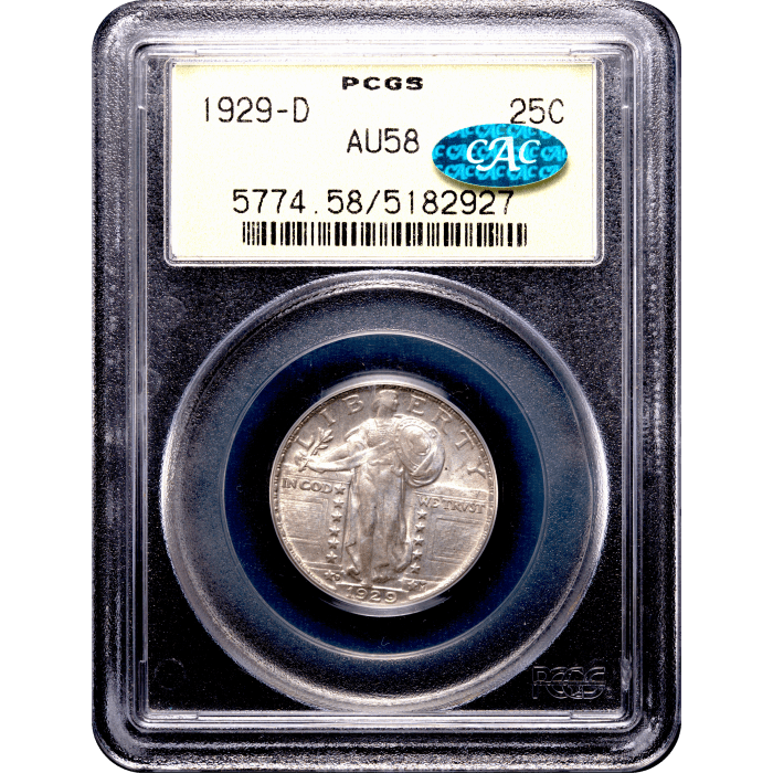 1929-D Standing Liberty Quarter (25c) OGH Obverse Slab Image