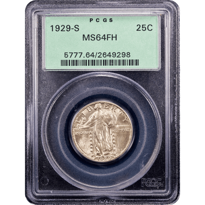1929-S Standing Liberty Quarter (25c) OGH Obverse Slab Image