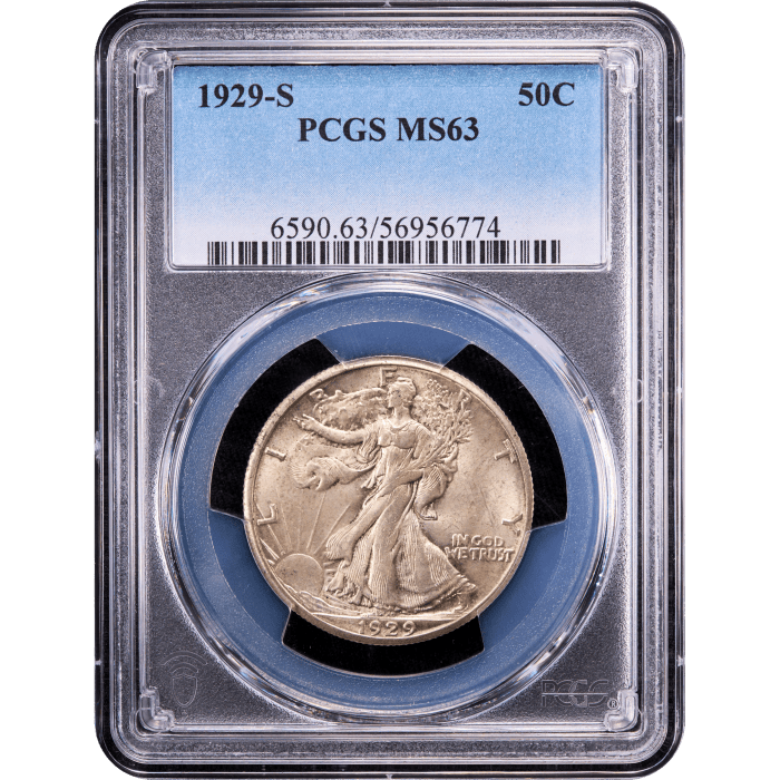 1929-S Walking Liberty Half Dollar (50c) Obverse Slab Image