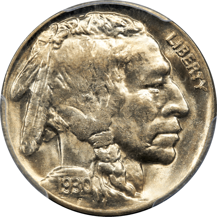 1930 Buffalo Nickel (5c) DDR FS-801 Obverse Image