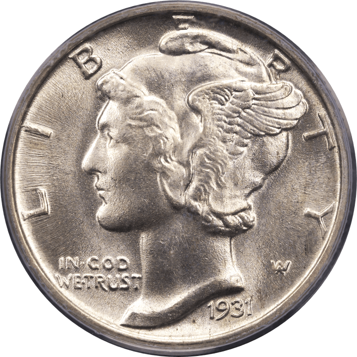 1931 Mercury Dime (10c) Obverse Image