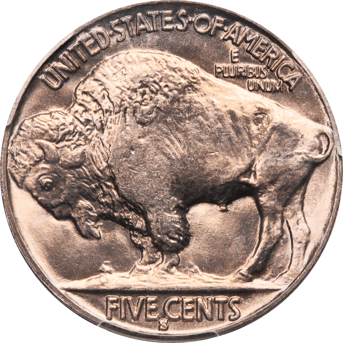 1931-S Buffalo Nickel (5c) REVERSE Image