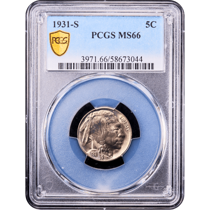 1931-S Buffalo Nickel (5c) Obverse Slab Image