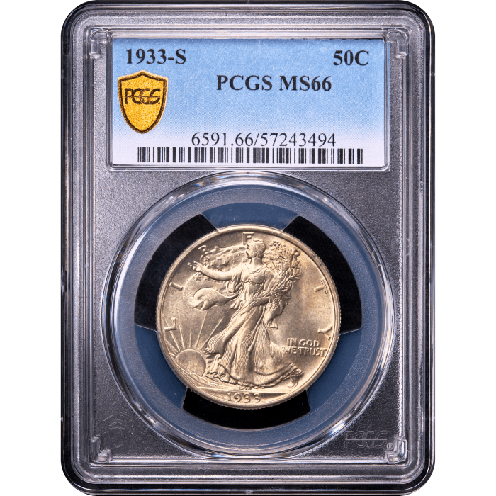 1933-S Walking Liberty Half Dollar (50c) Obverse Slab Image