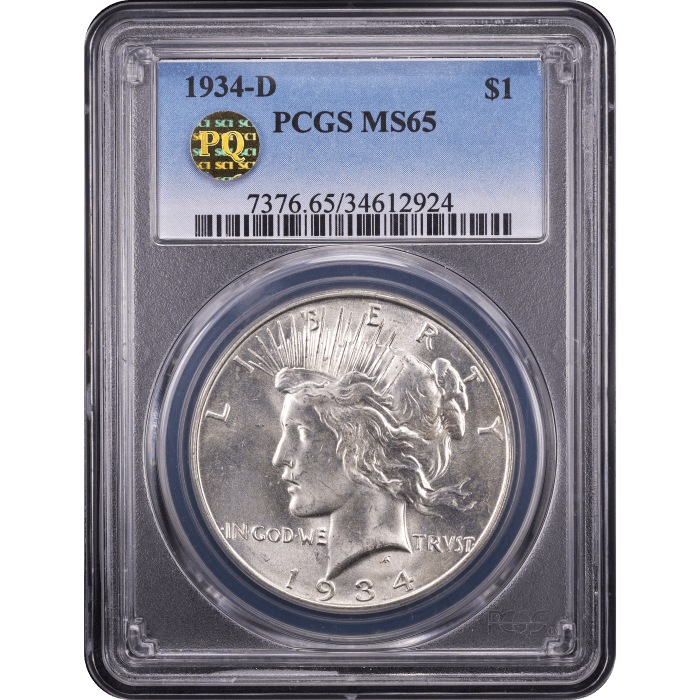 1934-D Peace Dollar ($1) Obverse Slab Image