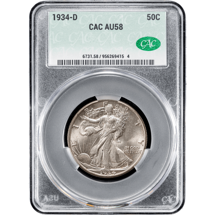1934-D Walking Liberty Half Dollar (50c) Obverse Slab Image