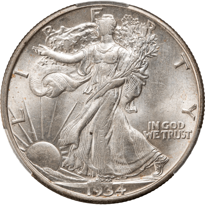 1934-D Walking Liberty Half Dollar (50c) Obverse Image