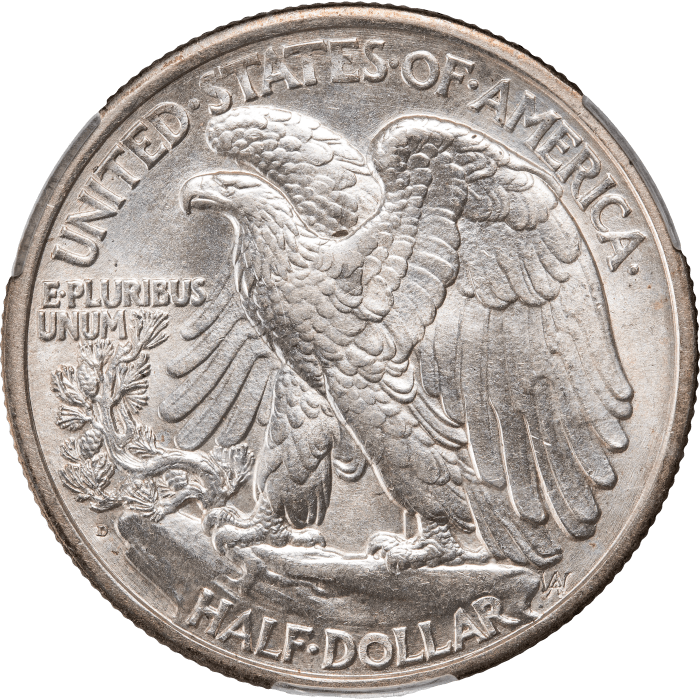 1934-D Walking Liberty Half Dollar (50c) Reverse Image