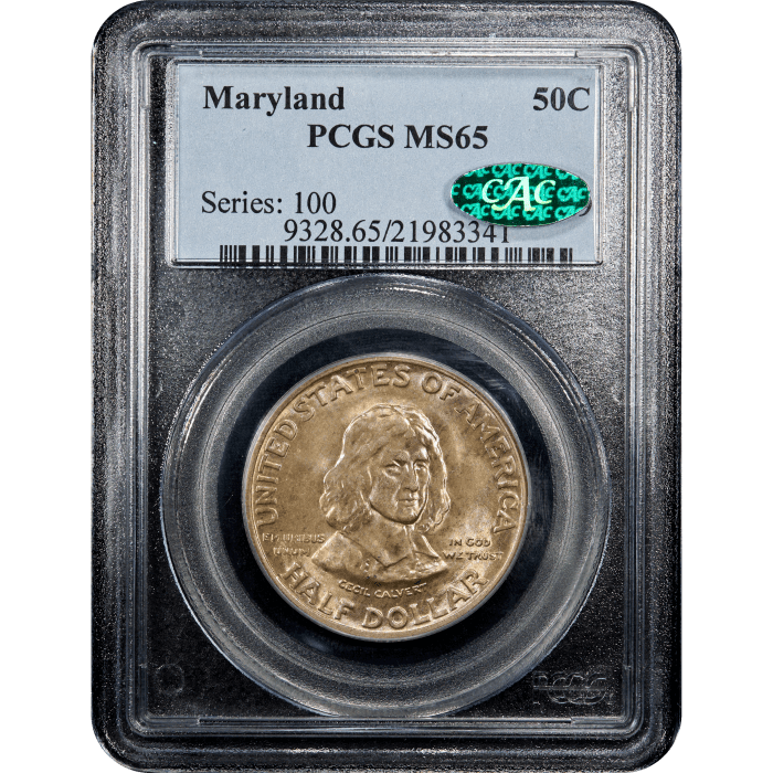 1934 Maryland Commem Half Dollar (50c) SLAB Image